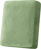 Couch Cover Stretch Velvet Sofa Cushion Cover 1-Piece - Elastic Washable Slipcover for Seat or Backrest, Couch Seat Covers for Sofas (Avocado Green)