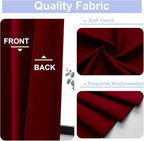 Simplebrand Ava Red Blackout Curtains for Bedroom 72 Inch Length 2 Panels Set, Privacy Thermal Insulated Rod Pocket Door Window Curtains for Patio French Front Door, W40 x L72 Inch, Red