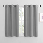 NICETOWN Silver Grey Blackout Curtain Panels for Bedroom, Thermal Insulated Grommet Top Blackout Draperies and Drapes for Basement (2 Panels, W42 x L40-inch)