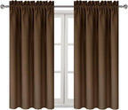 DWCN Brown Blackout Curtains for Bedroom -Rod Pocket Thermal Insulated Room Darkening Drapes for Living Room, W 42 x L 54 Inch, 2 Panels