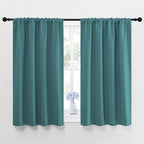 NICETOWN Window Curtains Blackout Drapes - Thermal Insulated Solid Rod Pocket Blackout Curtains/Draperies for Living Room (Sea Teal, One Pair, 42 by 45-Inch)