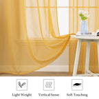 MIULEE 2 Panels Fall Sheer Curtains for Living Room 54X84 Inch Gold