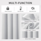 Joydeco White Curtains 95 Inches Long 2 Panels Set, Thermal Insulated Long Curtains& Drapes 2 Burg, Room Darkening Grommet Drapes for Living Room Bedroom Window (W52 x L95 Inch, Greyish White)