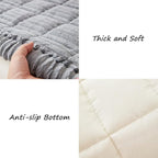 Couch Cover for Dogs Washable, Fuzzy Pet Couch Covers for 3 Cushion Sofa Pet Friendly, Non Slip Sofa Cover (Light Blue-Grey, 27.6" x 82.7"/70 x 210cm)