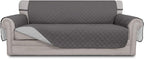 Easy-Going Reversible Couch Cover, 4 Seater Sofa, Gray/Light Gray