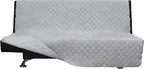 Easy-Going Futon Sofa Slipcover - Reversible Armless Couch Cover - Water Resistant for Pets & Kids (Light Gray/Light Gray)