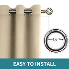 BGment Short Curtains for Small Window 45 Inch Long - Beige 2 Panels
