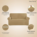 Easy-Going Stretch Sofa Slipcover 1-Piece Sofa Cover Furniture Protector Couch Soft with Elastic Bottom for Kids, Polyester Spandex Jacquard Fabric Small Checks (Sofa, Golden)