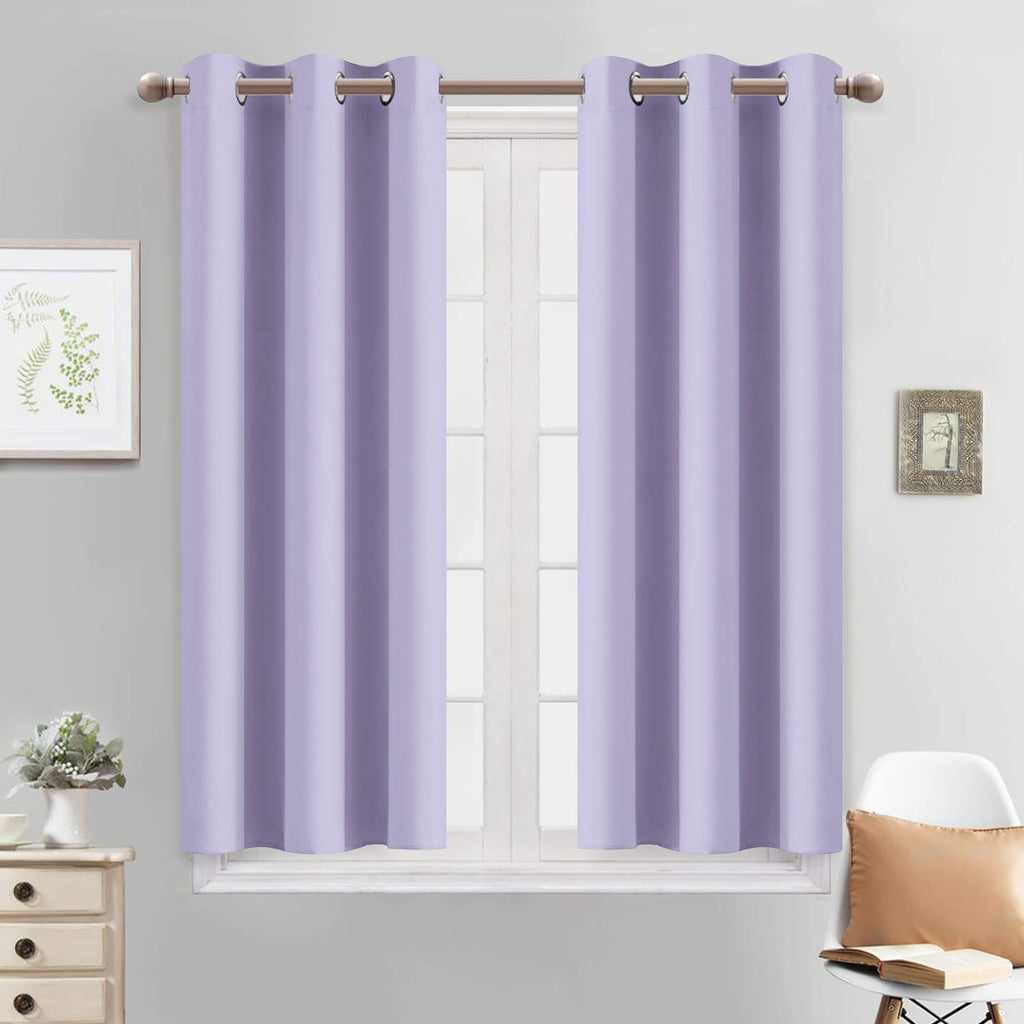 Yakamok Blackout Curtains 38x45 inch Lilac Thermal Drapes-Bedroom