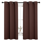 NICETOWN Nursery Essential Thermal Insulated Solid Grommet Top Blackout Curtains, Home Decoration Privacy Curtains for Bedroom (Chocolate Brown, 1 Pair, 42 x 63 inches)