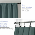 Simplebrand Blackout Extra 10ft Curtains for Patio 120 Inches Long 2 Panels Set, Solid Thermal Insulated Energy Saving Rod Pocket Window Treatment Curtains Blackout Drapes, 50" Wx120 L, Dark Green