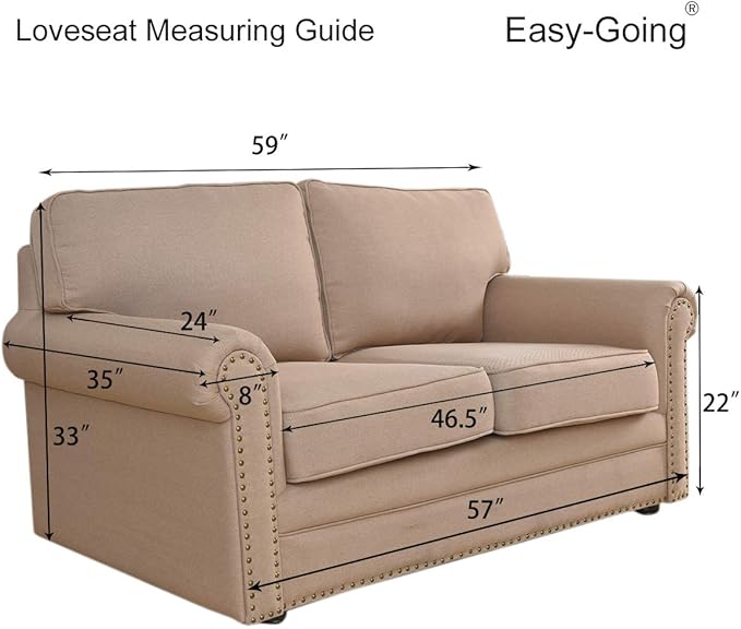 Easy-Going Stretch Loveseat Couch Covers Washable Coffee