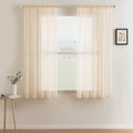 MIULEE Cream Beige Sheer Curtains 38 X 63 Inches, 2 Panels