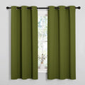 NICETOWN Olive Green Blackout Curtains 68 inches Length for Laundry Room, 2 Panels, 42" Wide, Thermal Insulated Decoration Drapes for Office Window