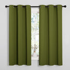 NICETOWN Olive Green Blackout Curtains 68 inches Length for Laundry Room, 2 Panels, 42" Wide, Thermal Insulated Decoration Drapes for Office Window