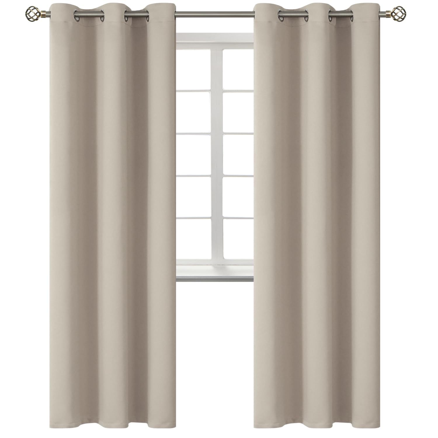 BGment Camel Room Darkening Curtains 84 Inch for Living Room - 2 Panels