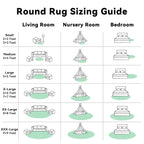 OLANLY Mint Green Round Rugs for Bedroom - Machine Washable, 4 ft Circle Area Rugs for Living Room, Soft and Fluffy Shaggy Carpet for Teen Girls and Boys, Nursery Rooms, Dorms, Home Decor Aesthetic