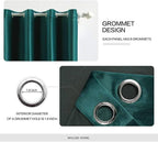 MIULEE Velvet Curtains Christmas Dark Green 52 x 108 Inch Length Set of 2