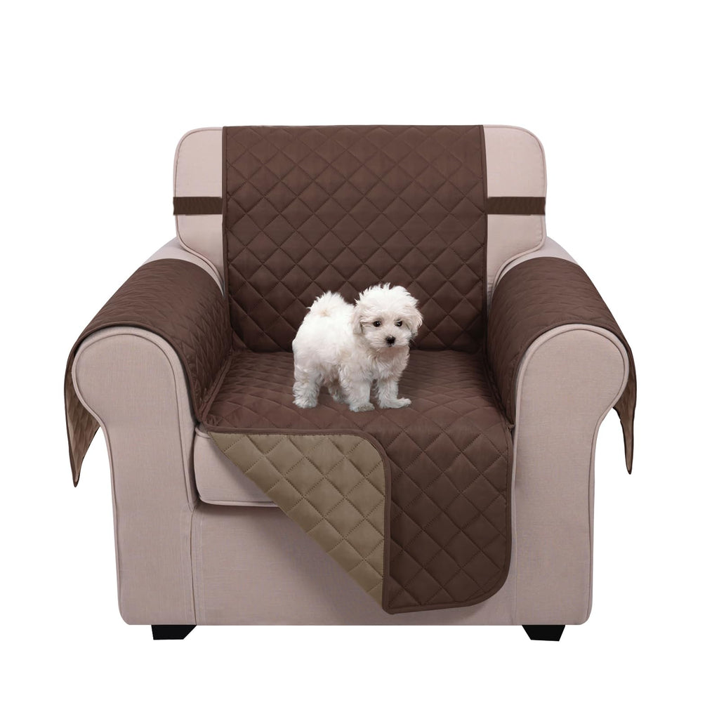 U-NICE HOME Futon Sofa Covers 68''Armless Couch Cover, Brown/Beige