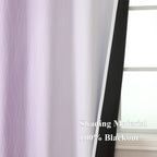 Lilac and Greyish White Ombre Blackout Curtains Living Room 72 Inches Long
