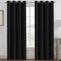 H.VERSAILTEX Blackout Curtains for Bedroom Black Out Curtains 102 inch Thermal Insulated Long Blackout Curtains for Living Room, Energy Saving Curtains for Sliding Glass Door (1 Panel, Jet Black)