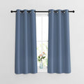 NICETOWN Bedroom Blackout Curtains and Drapes 48" Long 2 Panels Set - Window Treatment Thermal Insulated Solid Grommet Window Treatment for Home Office (Stone Blue, W37 x L48)