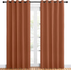 NICETOWN Room Darkening Draperies Window Curtain Panels, Burnt Orange, 2 Panels, W60 x L84 -inch, Thermal Insulated Grommet Room Darkening Curtains for Bedroom