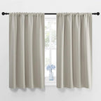 NICETOWN Blackout Curtains for Living Curtains, Room Darkening Window Curtain Panels, Easy-Care Solid Thermal Insulated Draperies/Drapes for Daughter Room (Natural, 2 Panels, 42 by 48)