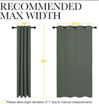 NICETOWN Dark Mallard Blackout Curtains Grommet - Home Decorations Thermal Insulated Solid Grommet Top Blackout Living Room Panels/Drapes for Gift (1 Pair, 55 x 86 inches)