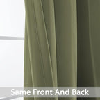 Yakamok Window Treatment Kitchen Drapes - Plain Solid Grommet Top Short Curtains for Kitchen Window(52Wx36L, Sage, 2 Panels)