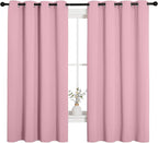 NICETOWN Bedroom Curtain Panels Blackout Draperies, Thermal Insulated Solid Grommet Blackout Curtains/Drapes (Crystal Pink, 1 Pair, 55 by 68-inch)
