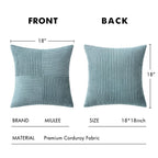 MIULEE Slate Blue Decorative Throw Pillow Covers for Couch 18x18 Inch