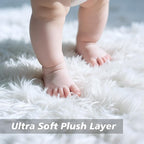 9x12 Fluffy Area Rugs for Living Room,Large White Fuzzy Shag Area Rug for Bedroom,Soft Non-Shedding Indoor Plush Carpet for Kids Bedroom Nursery Home Decor