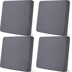 Newwiee Set of 4 Stretch Patio Cushion Covers Sofa Couch Seat Chair Slipcovers Cushion Cover Replacement Furniture Protector for Pets Washable(Dark Grey,Seat Cover,Solid)