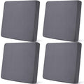 Newwiee Set of 4 Stretch Patio Cushion Covers Sofa Couch Seat Chair Slipcovers Cushion Cover Replacement Furniture Protector for Pets Washable(Dark Grey,Seat Cover,Solid)