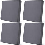 Newwiee Set of 4 Stretch Patio Cushion Covers Sofa Couch Seat Chair Slipcovers Cushion Cover Replacement Furniture Protector for Pets Washable(Dark Grey,Seat Cover,Solid)