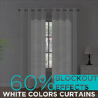 Joydeco Curtains 84 Inches Long 2 Panels Set, Thermal Insulated Long Curtains& Drapes 2 Burg, Room Darkening Drapes for Bedroom Living Room Window (Pure White, W52 x L84 Inch)
