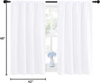 NICETOWN Window Curtain Panels - Semi Blackout Rod Pocket Curtain Set for Bedroom (White, 2 Panels, 42 by 48)