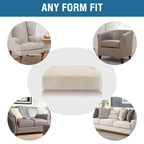 H.VERSAILTEX Velvet Stretch Couch Cushion Cover Plush Cushion Slipcover for Chair Loveseat Sofa Cushion Furniture Protector Seat Cushion Sofa Cover (3 Piece Sofa Cushion Covers, Ivory)