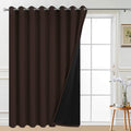 Yakamok Brown 100% Blackout Patio Door Curtain Panels W100 x L84, 1 Panel