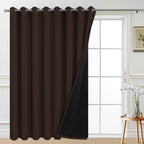 Yakamok Brown 100% Blackout Patio Door Curtain Panels W100 x L84, 1 Panel