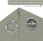 H.VERSAILTEX Blackout Patio Curtains 100 x 108 Inches for Sliding Door Extral Wide Blackout Curtain Panels Thermal Insulated Room Divider - Grommet Top, 9' Tall by 8.5' Wide - Sea Grass