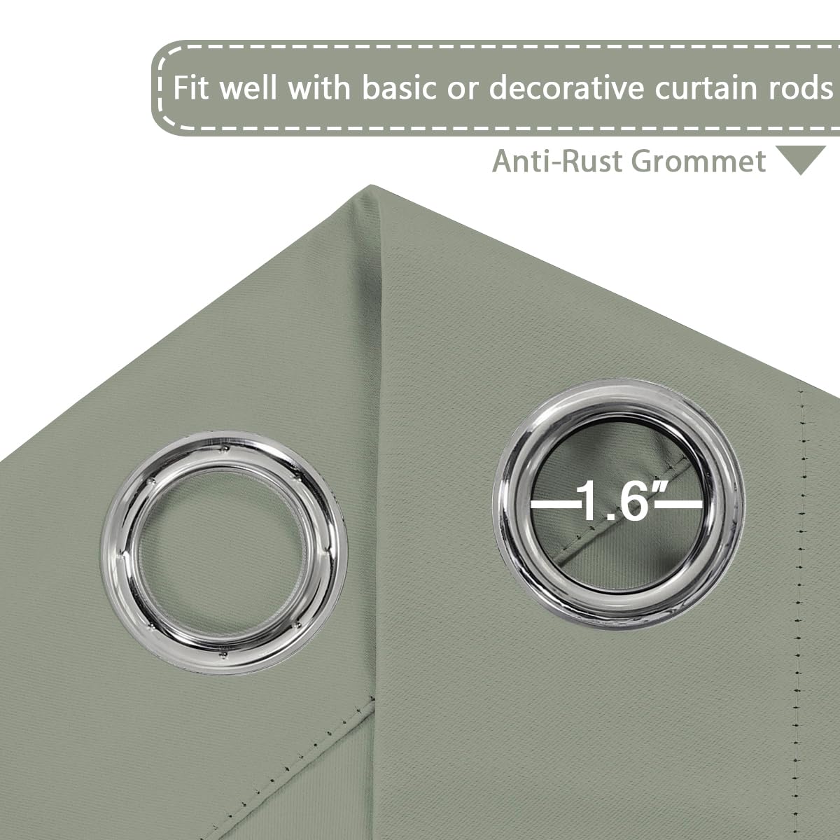 H.VERSAILTEX Blackout Patio Curtains 100 x 96 Inches for Sliding Door Extral Wide Blackout Curtain Panels Thermal Insulated Room Divider - Grommet Top, 8' Tall by 8.5' Wide - Sea Grass