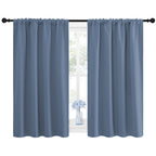 NICETOWN Blackout Curtains for Bedroom, Blackout Curtain Panels, Window Treatment Energy Saving Thermal Insulated Solid Rod Pocket Blackout Drapes/Draperies (Stone Blue, 1 Pair, 42 by 48-inch)