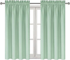 DWCN Blackout Curtains Room Darkening Thermal Insulated Bedroom Curtains Window Curtain Panels, 38 x 54 inches Long, Set of 2 Light Green Rod Pocket Drapes