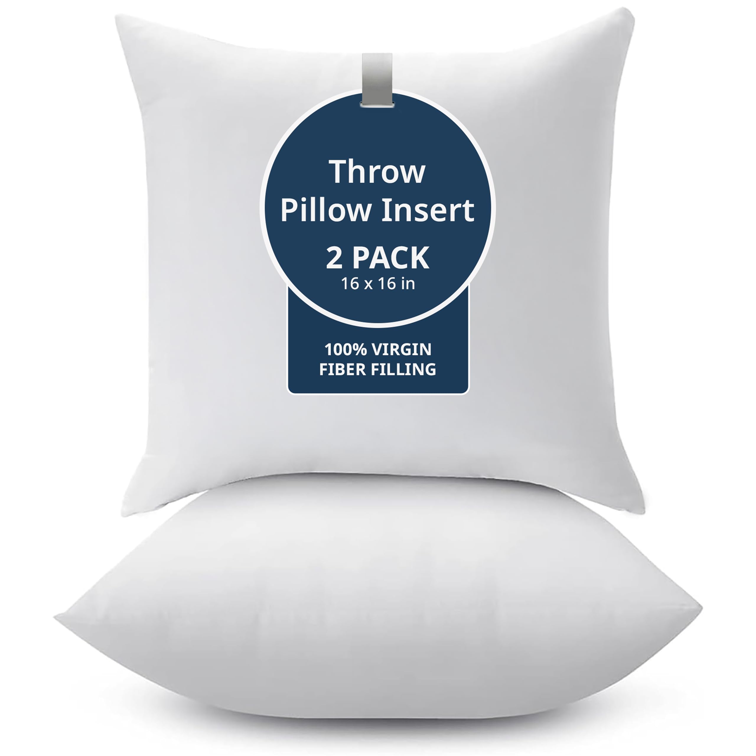 LANE LINEN Throw Pillow Insert - Pack of 2 16x16 Pillow Inserts for Decorative Pillow Covers, Throw Pillows Insert for Couch - White