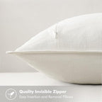 MIULEE Decorative Linen Euro Sham Pillow Covers 26x26 Cream White Boho Farmhouse Neutral Couch Throw Pillows for Bed Pack of 2 Accent Modern Pillowcase Sofa Livingroom Home Decor