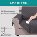 U-NICE HOME Reversible Oversized Chair Covers Quilted Water Repellent Pet Protectors with Elastic Straps(28''Armchair, Dark Grey/Dark Grey)