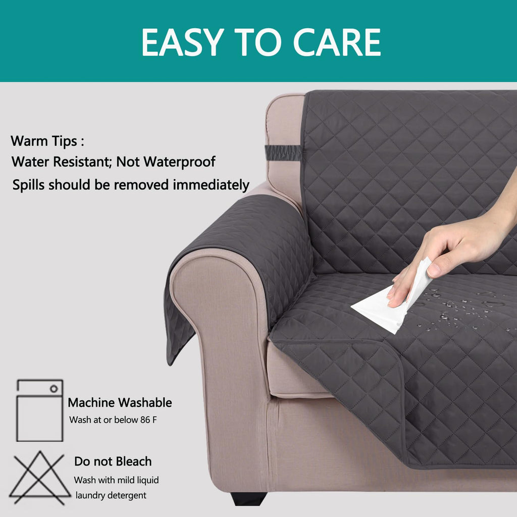 U-NICE HOME Reversible Recliner Chair Covers, Dark Grey
