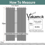 Yakamok Room Darkening Curtains 62x72 inch Length Light Beige-Living Room